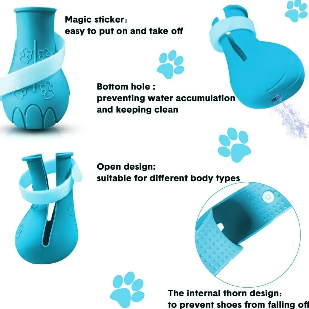 Anti-Scratch Cat Foot Covers - Adjustable Bath & Grooming Sleeves 4-Pack