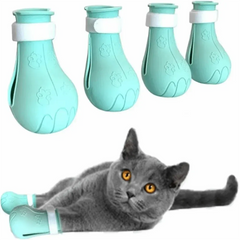 Anti-Scratch Cat Foot Covers - Adjustable Bath & Grooming Sleeves 4-Pack
