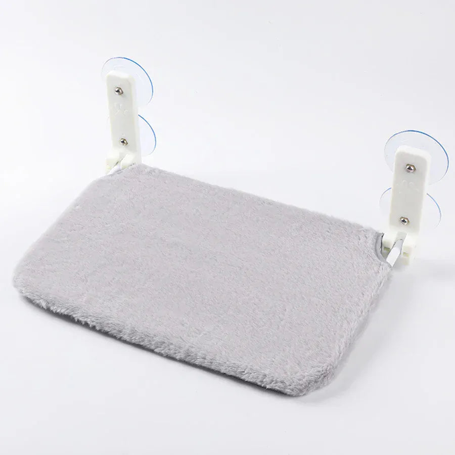 Assembly Free Cat Hammock - Foldable Plush Mesh Window Perch Double Suction