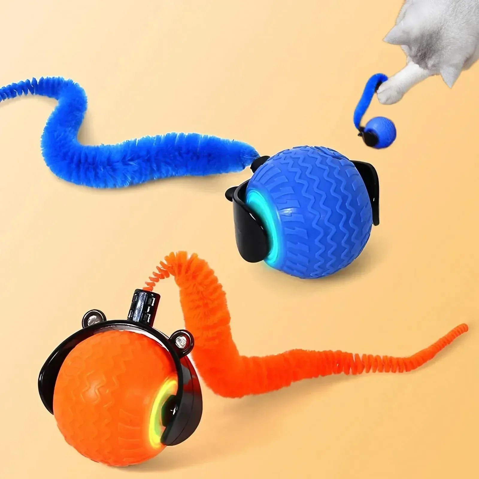 Automatic Cat Ball Toy - Smart Obstacle Avoidance 360° Rotation LED Lights