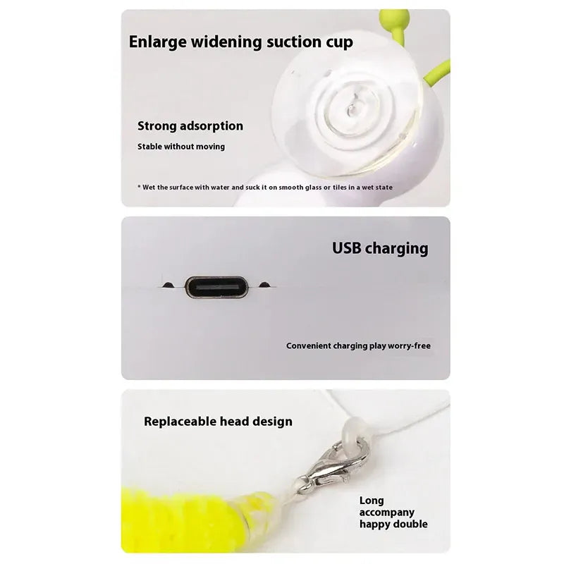 Automatic Cat Teaser Toy - USB Rechargeable Interactive Caterpillar Motion Sensor