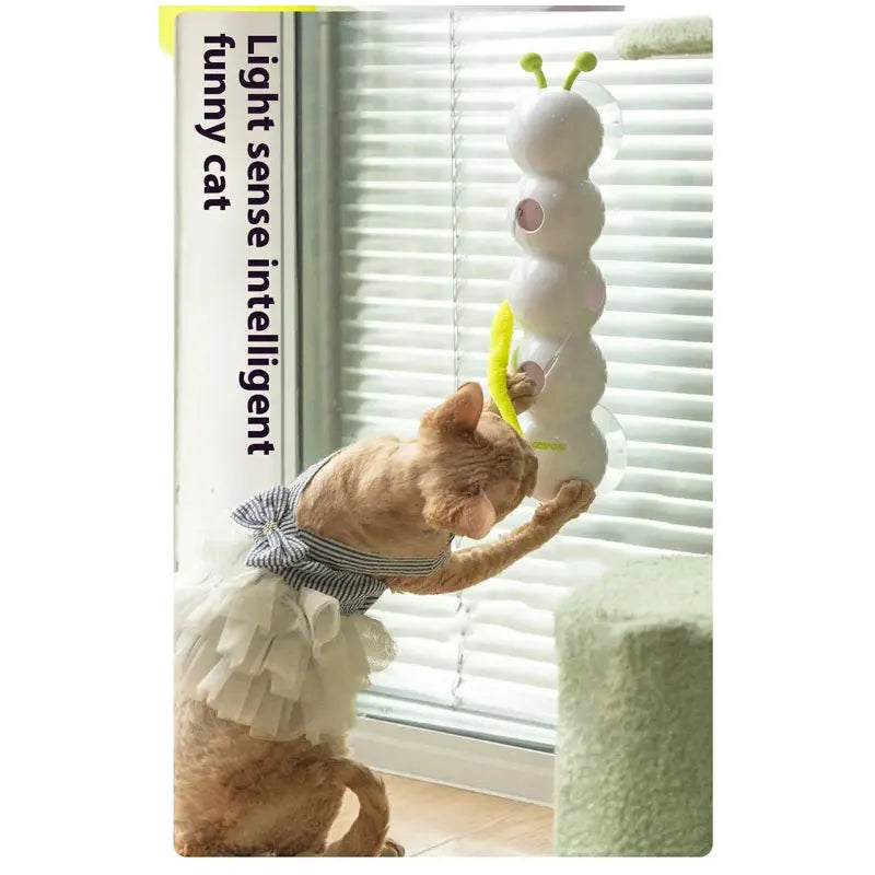 Automatic Cat Teaser Toy - USB Rechargeable Interactive Caterpillar Motion Sensor
