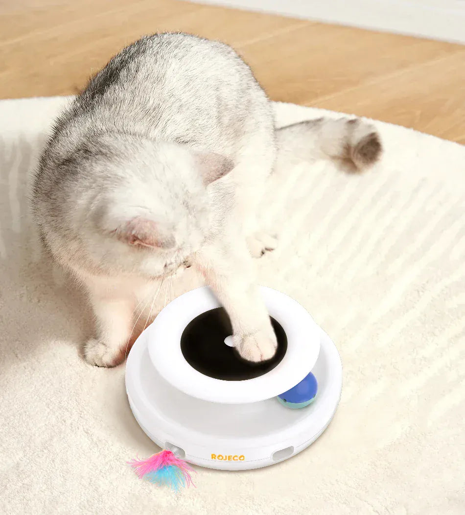 Automatic Cat Toy 2-in-1 - Smart Electronic Feather Ball 5 Mode Interactive