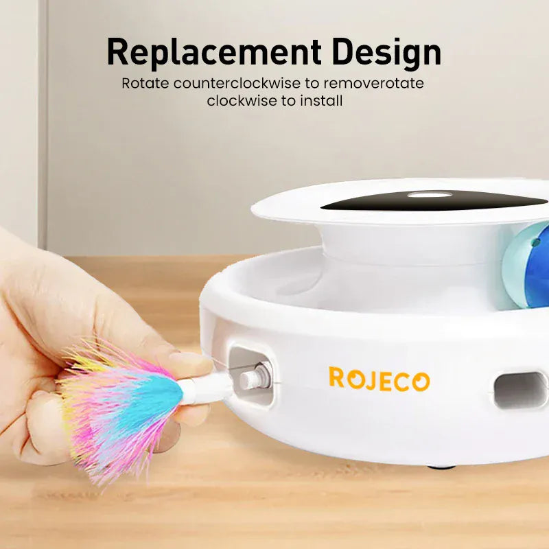 Automatic Cat Toy 2-in-1 - Smart Electronic Feather Ball 5 Mode Interactive