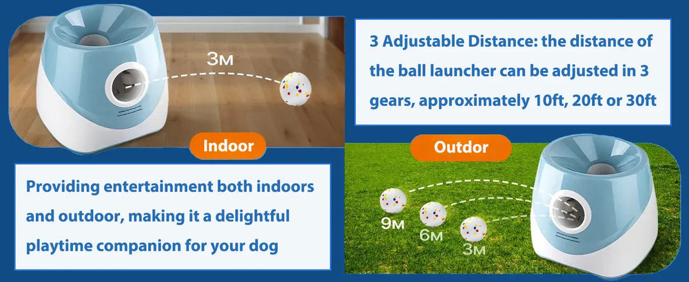 Automatic Dog Tennis Ball Launcher | Interactive Fun Chase Toy | Rechargeable Fetch Catapult for Dogs