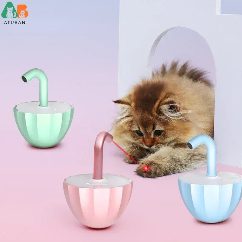 Automatic Laser Cat Toy - 360° Irregular Rotation Tumbler with Catnip Compartment