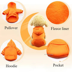 Autumn & Winter Pet Hoodie – Warm Cotton Hooded Sweatshirt for Cats, Kittens & Small Dogs
