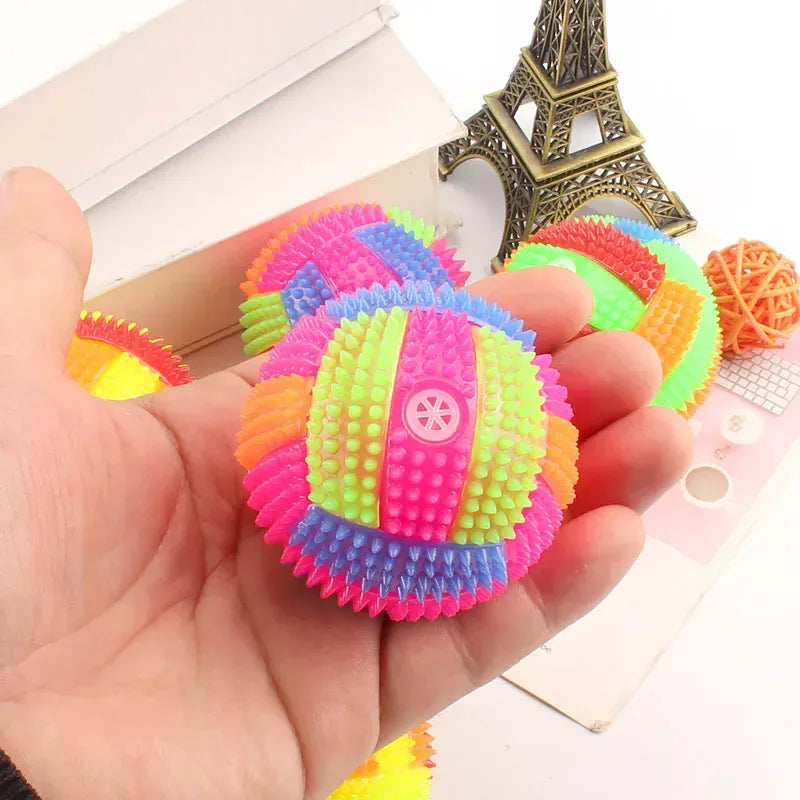 Balls For Dogs Dog Chewing Toy Toy For Dog Interactive Puppy Molar Glowing Led Light Up Bouncy Chew Ball Pet Color Small Animals