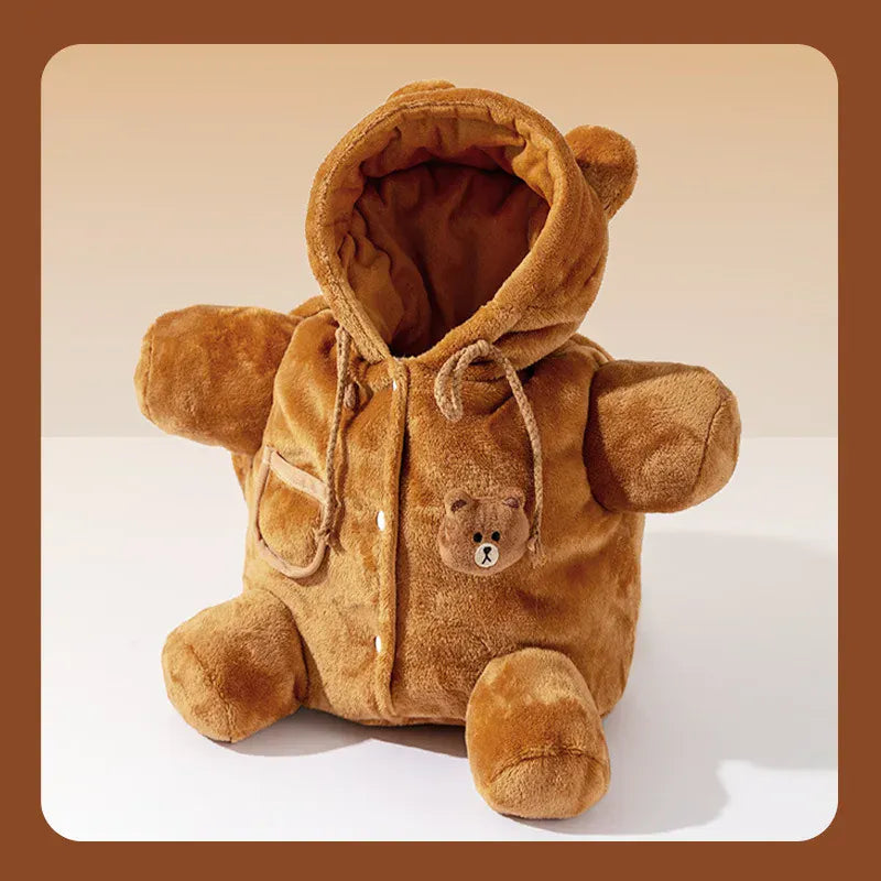 Bear Design Pet Shoulder Bag - Autumn Winter Warm Windproof Cat & Dog Crossbody Bag, Cute Cartoon Portable Outing Carrier (S/M/L)