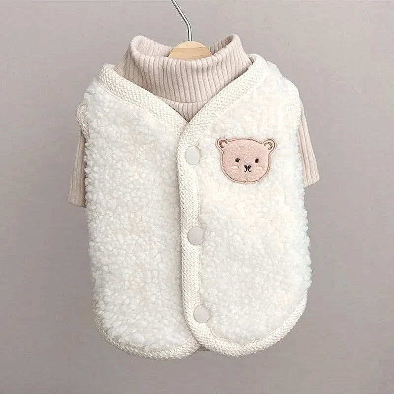 Bear Hoodie Dog Sweatshirt - Cute Winter Coat for Small Breeds
