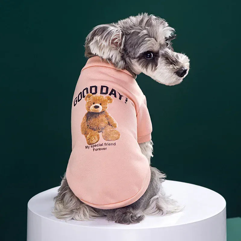 Bear Pattern Dog Sweatshirt | Winter Warm Pet Pullover for Small & Medium Dogs & Cats | Cute Puppy Jacket & Chihuahua Outfit