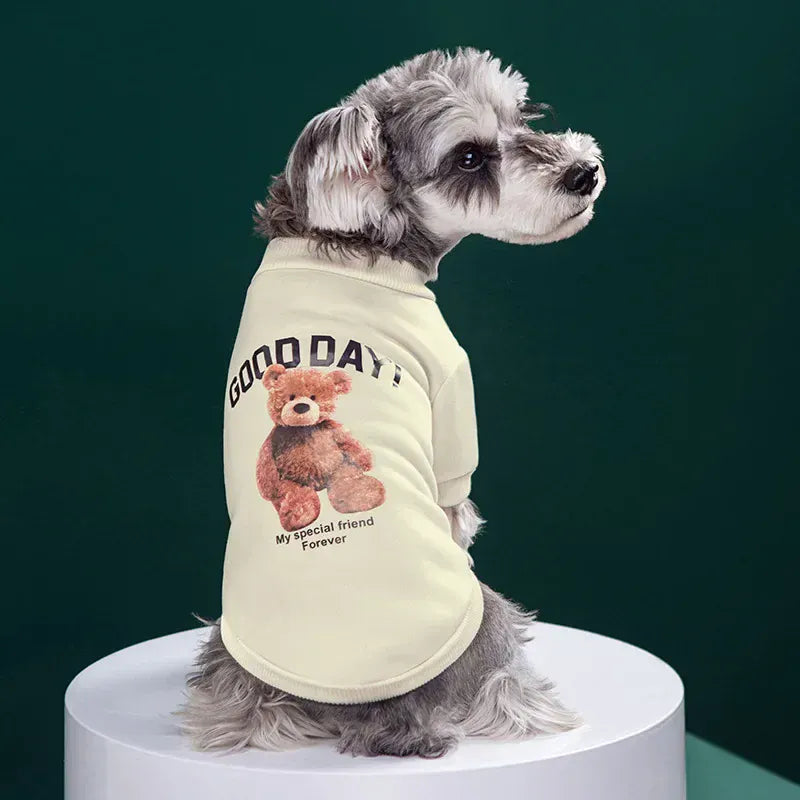 Bear Pattern Dog Sweatshirt | Winter Warm Pet Pullover for Small & Medium Dogs & Cats | Cute Puppy Jacket & Chihuahua Outfit