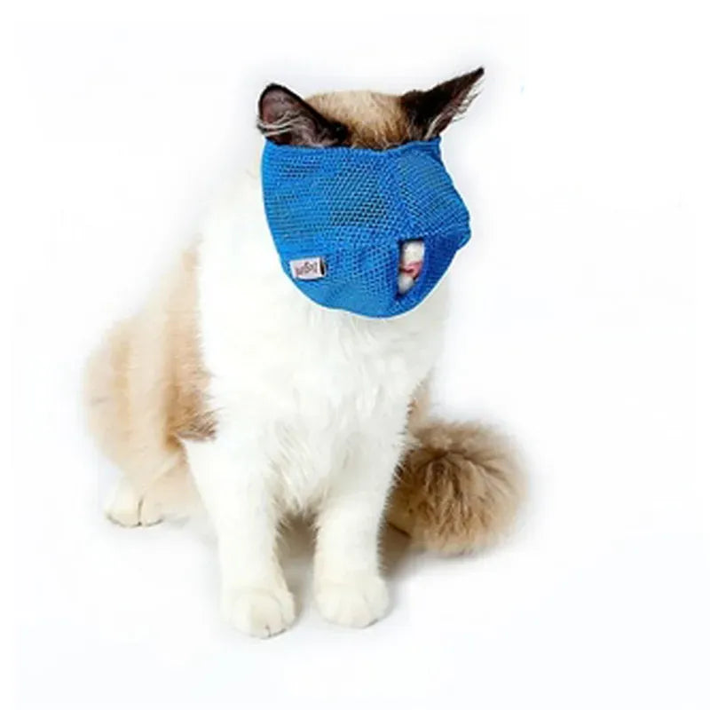 Breathable Cat Muzzle & Bathing Bag - Anti-Bite Grooming Restraint for Safe Handling
