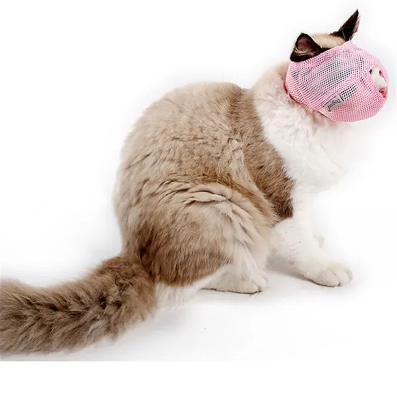 Breathable Cat Muzzle & Bathing Bag - Anti-Bite Grooming Restraint for Safe Handling