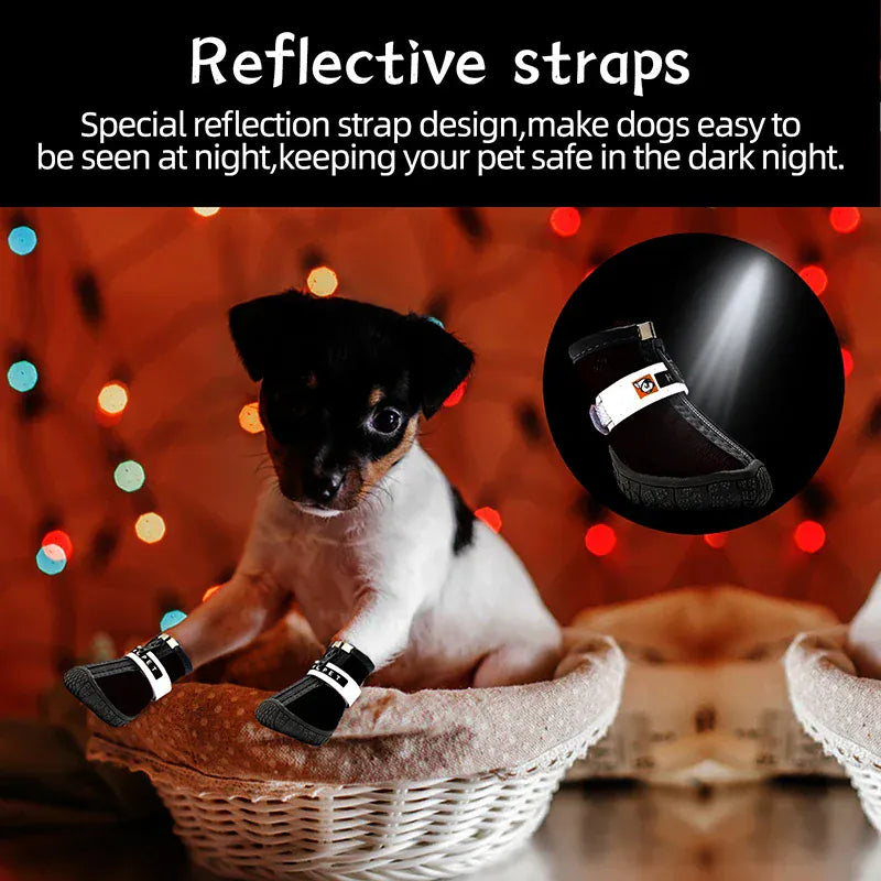 Breathable Dog Shoes - Anti-Slip Plush Boots for Small Medium Dogs