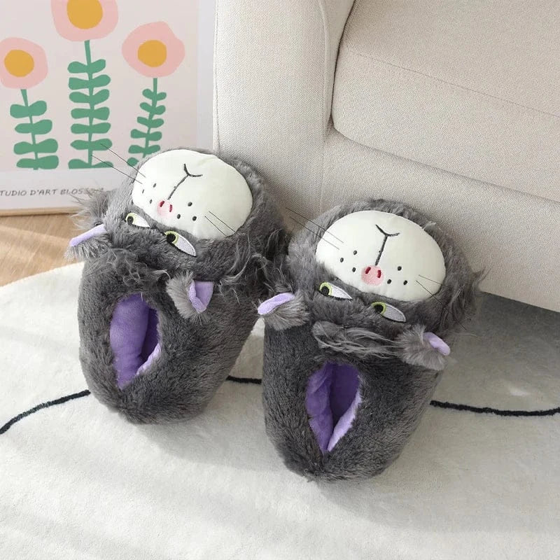 Bubble Tea Slippers - Cute Boba Themed Plush Indoor Shoes for Cat & Dog