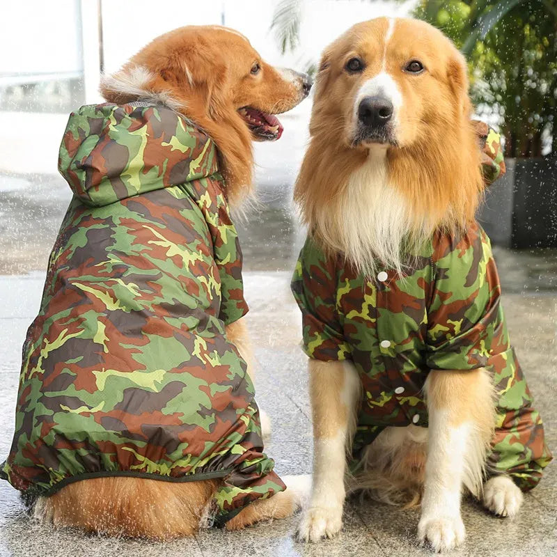 Camouflage Pet Hoodie - All-Season Waterproof Dog Raincoat with Sport Style