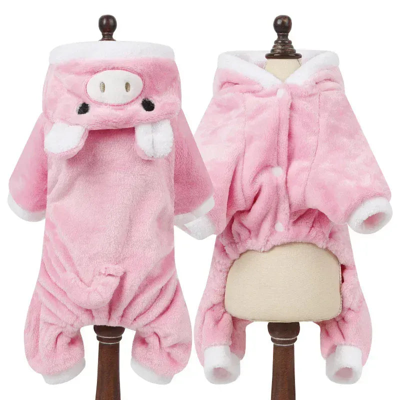 Cartoon Animal Dog & Cat Costume - Winter Warm Jumpsuit Pajamas