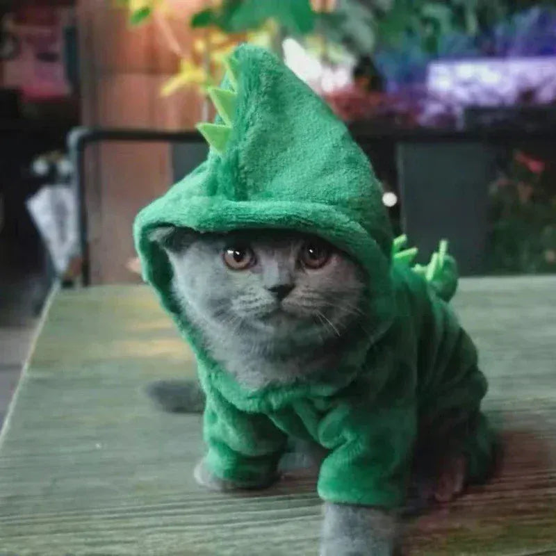 Cartoon Animal Dog & Cat Costume - Winter Warm Jumpsuit Pajamas