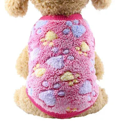 Cartoon Fleece Pet Clothes | Winter Warm Dog & Cat Vest – Cozy Sweater for Small Dogs & Cats