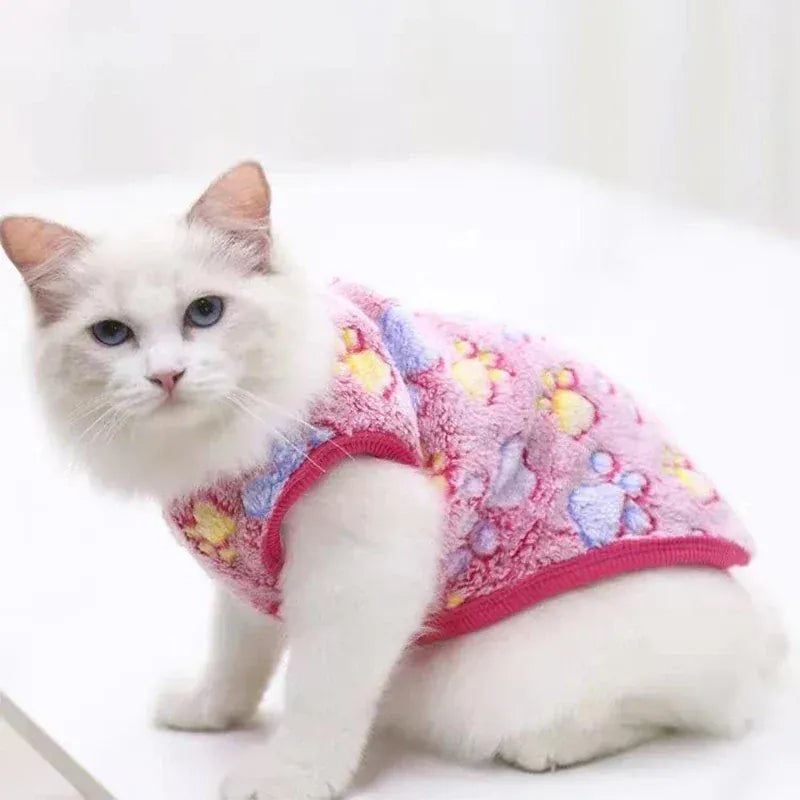 Cartoon Fleece Pet Clothes | Winter Warm Dog & Cat Vest – Cozy Sweater for Small Dogs & Cats