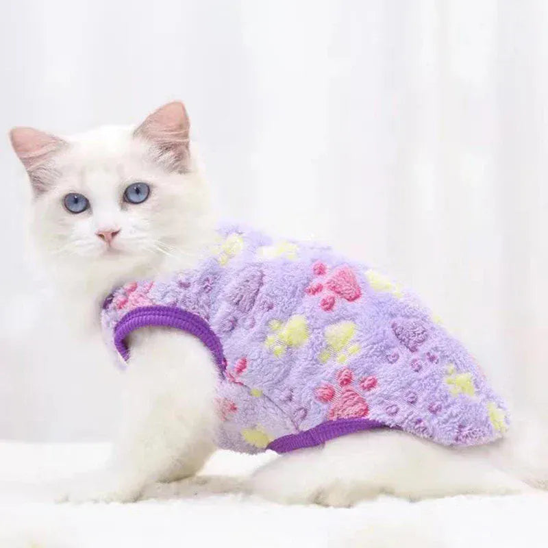 Cartoon Fleece Pet Clothes | Winter Warm Dog & Cat Vest – Cozy Sweater for Small Dogs & Cats
