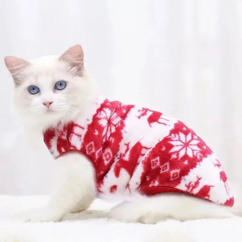 Cartoon Fleece Pet Clothes | Winter Warm Dog & Cat Vest – Cozy Sweater for Small Dogs & Cats