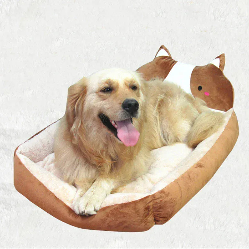 Cartoon Pet Bed Sofa - Washable Cotton Small Dog Cat Bed with Backrest