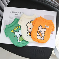 Cartoon Round Neck Hoodie - Plush Winter Sweater for Small Dogs & Cats