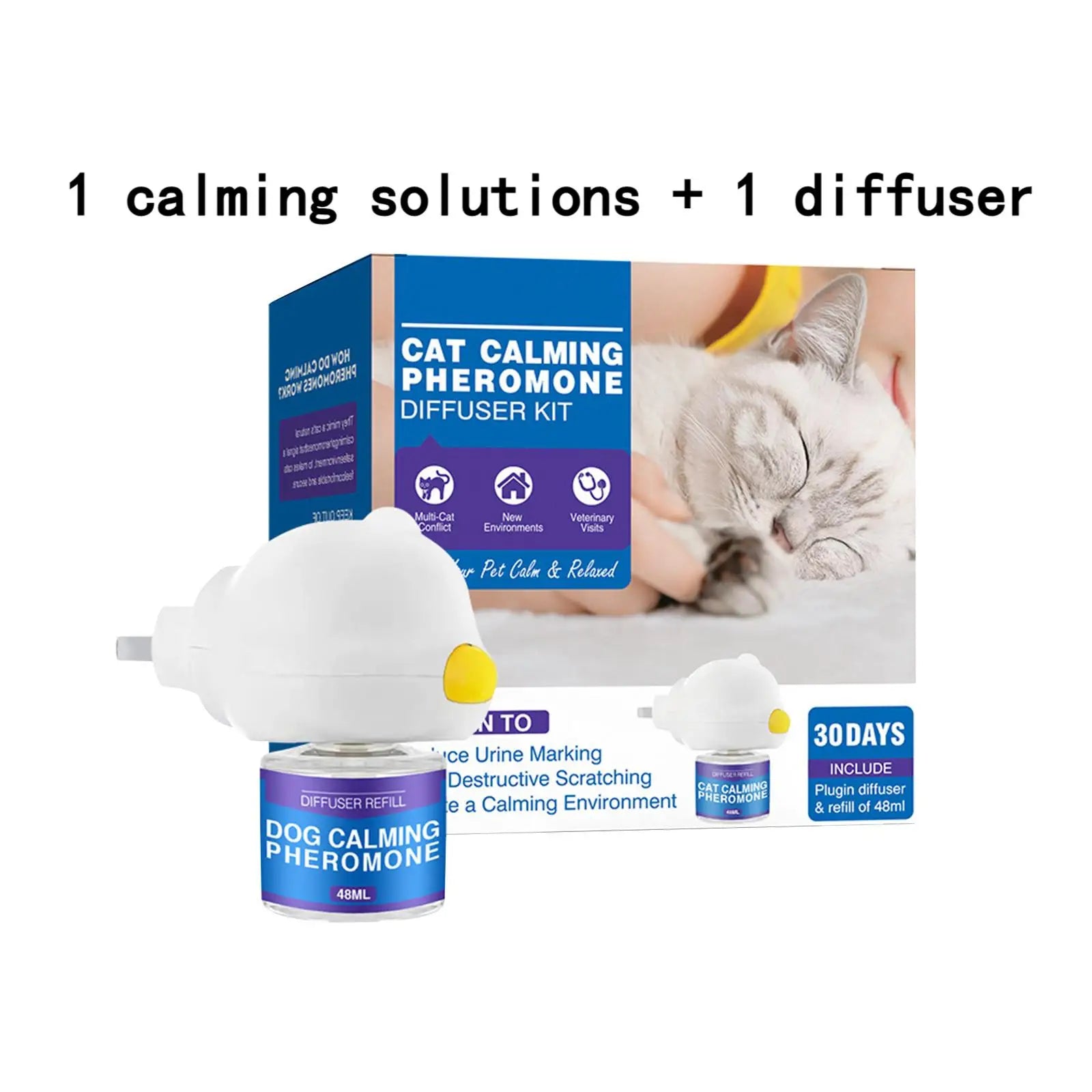 Cat Calming Diffuser Kit - 60 Day Pheromone Stress & Anxiety Relief