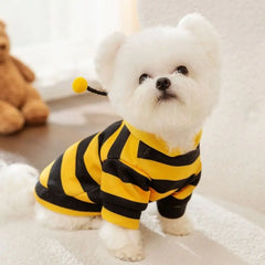 Cat Dog Bee CosCat & Dog Bee Costume | Pet Halloween Cosplay Outfit | Winter Warm Hoodies for Cats & Dogstume Soft Cat Holiday Cosplay Winter Warm Clothes Pet Bee Halloween Hoodies for Pet Supplies