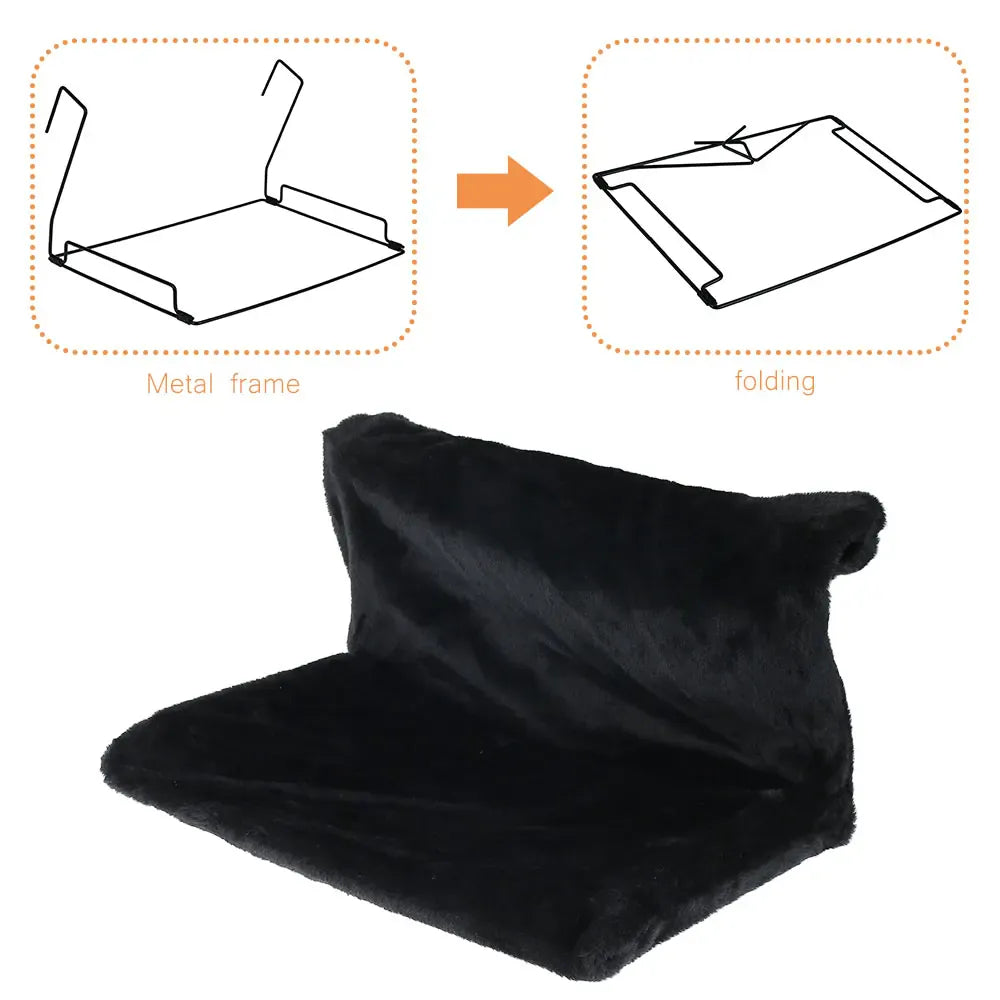Cat Hanging Radiator Bed – Warm Fleece Basket Hammock with Metal Frame