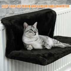 Cat Hanging Radiator Bed – Warm Fleece Basket Hammock with Metal Frame