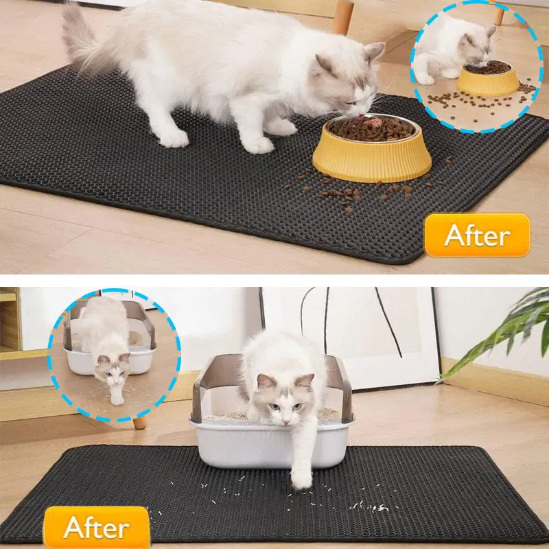 Cat Litter Mat - Waterproof Double Layer Litter Trapping Pad
