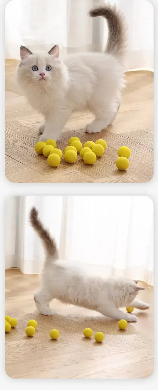 Cat Toy Launcher Gun - Interactive Shooter with Soft Pompom Balls Kittens Toys