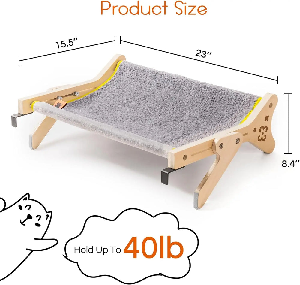 Cat Window Perch 2-in-1 - Adjustable Hammock Bed for Indoor Cats 40lb Capacity