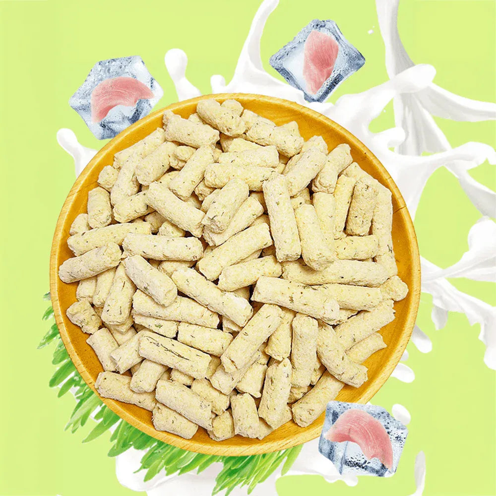 Chicken Cat Grass Milk Stick | Hairball Control & Teeth Cleaning Cat Treats | Natural Protein Snack for Healthy Cats