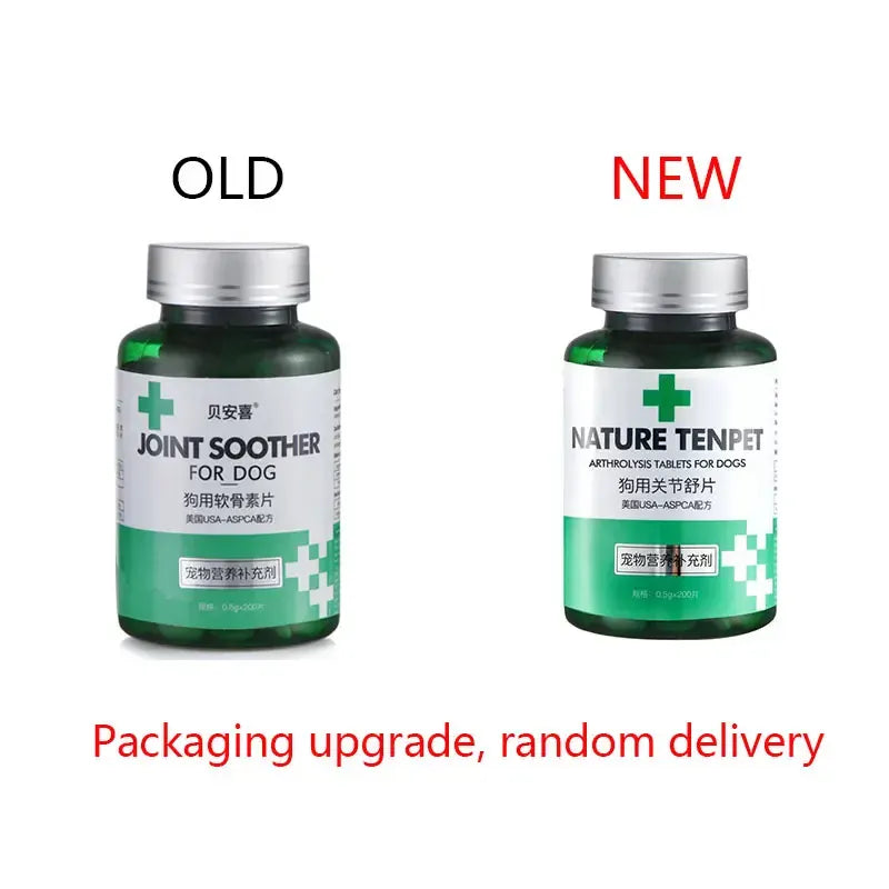 Chondroitin Tablets for Dogs - Joint Support Supplement for Senior Dogs, 200 Count Glucosamine & MSM for Hip & Joint Health
