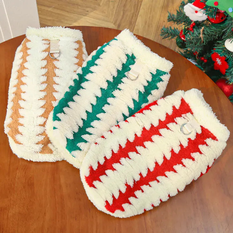 Christmas Day Cat Clothes & Dog Clothes | Autumn Winter Plush Pet Outfits | Holiday Cat & Dog Costume