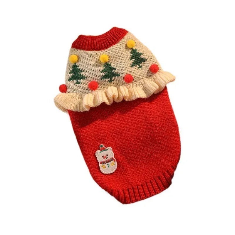 Christmas Pet Sweater – Cute Santa Claus Costume for Cats & Small Dogs | Warm Winter Holiday Outfit