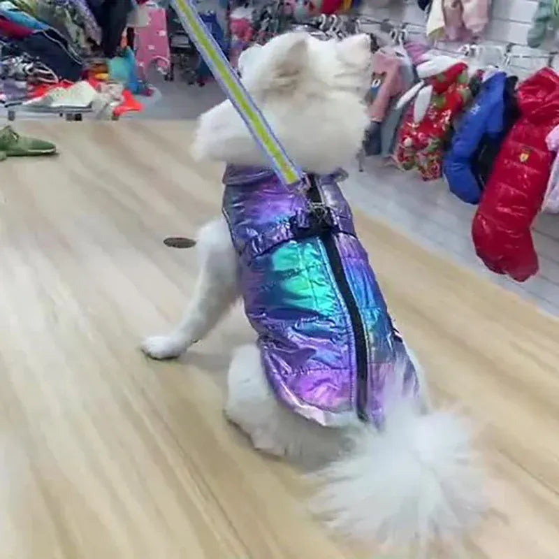 Christmas Waterproof Gradient Pet Vest – Warm Fleece Winter Jacket for Dogs & Cats | Autumn/Winter Pet Clothing
