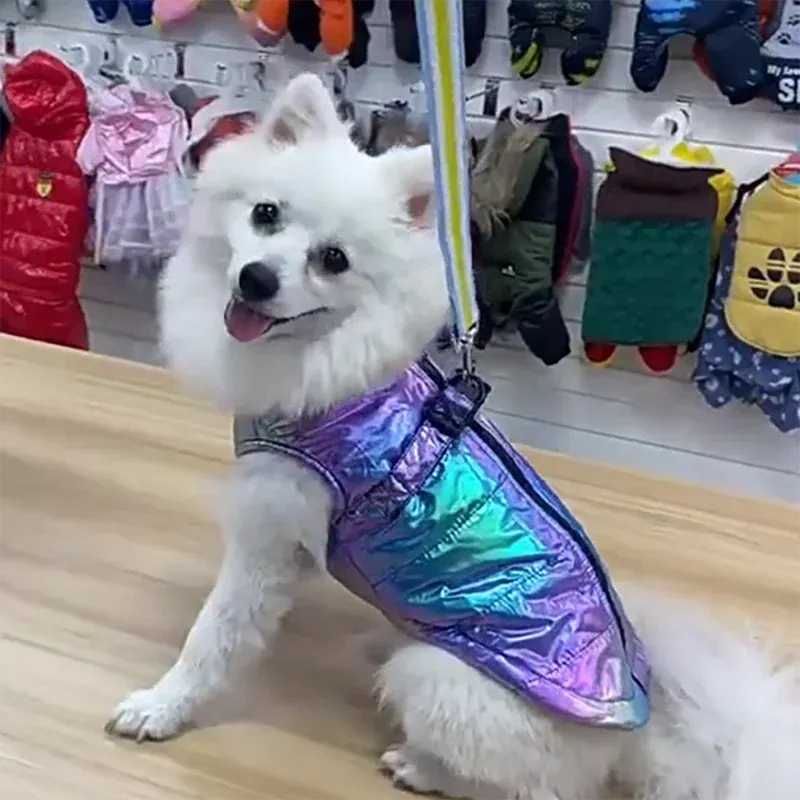 Christmas Waterproof Gradient Pet Vest – Warm Fleece Winter Jacket for Dogs & Cats | Autumn/Winter Pet Clothing
