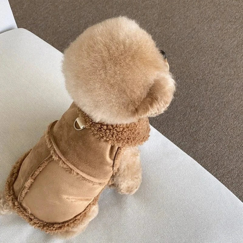 Classic Dog Vest | Autumn & Winter Wool Jacket for Small & Medium Dogs, Warm Pet Vest with Traction Buckle