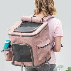 Collapsible Pet Carrier Backpack – Lightweight Foldable Travel Bag with Mesh Windows