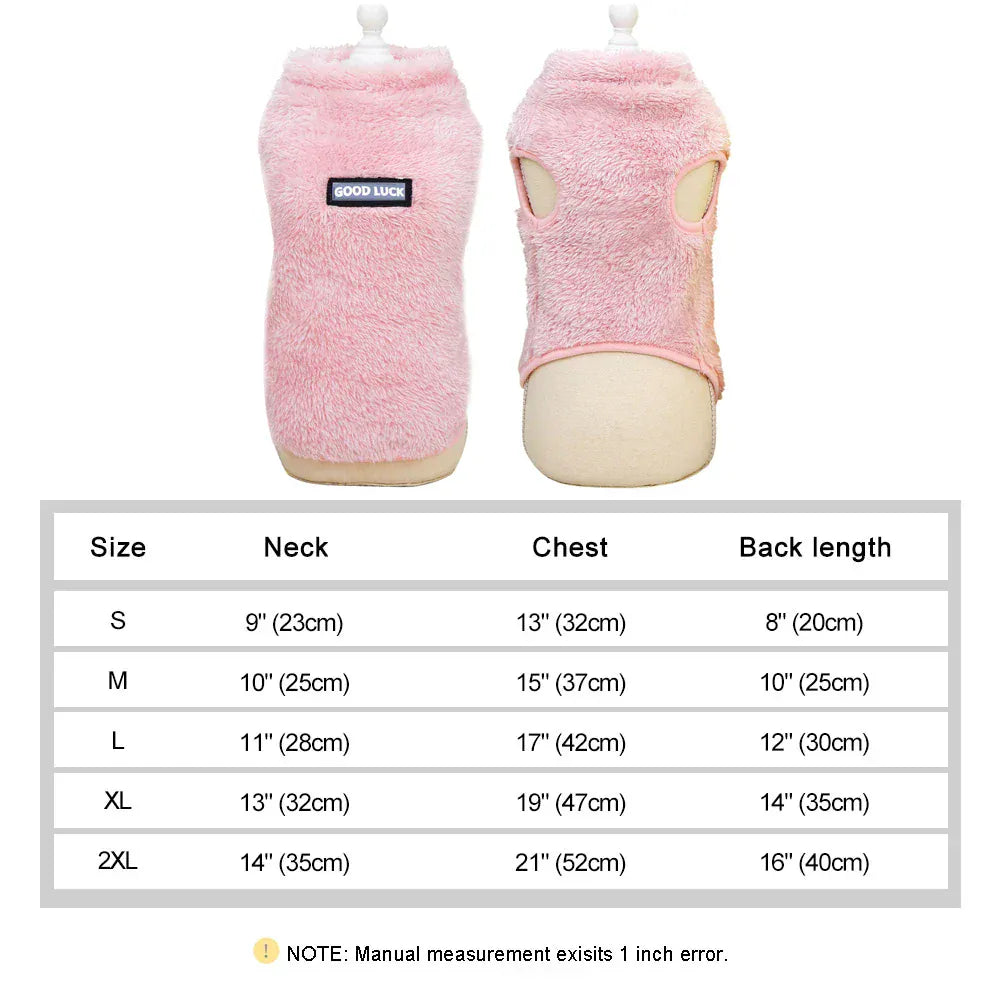 Coral Fleece Pet Vest - Soft Warm Sweater for Small Breeds & Cats