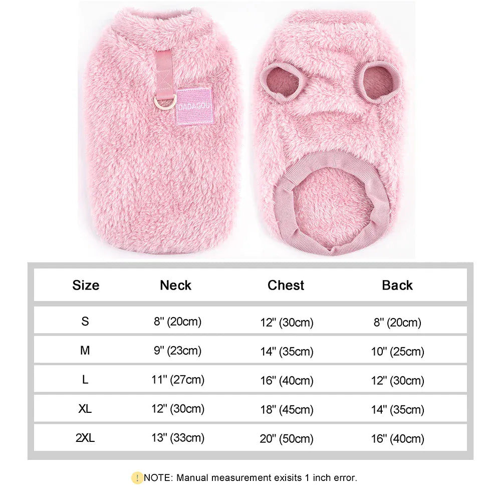 Coral Fleece Pet Vest - Soft Warm Sweater for Small Breeds & Cats