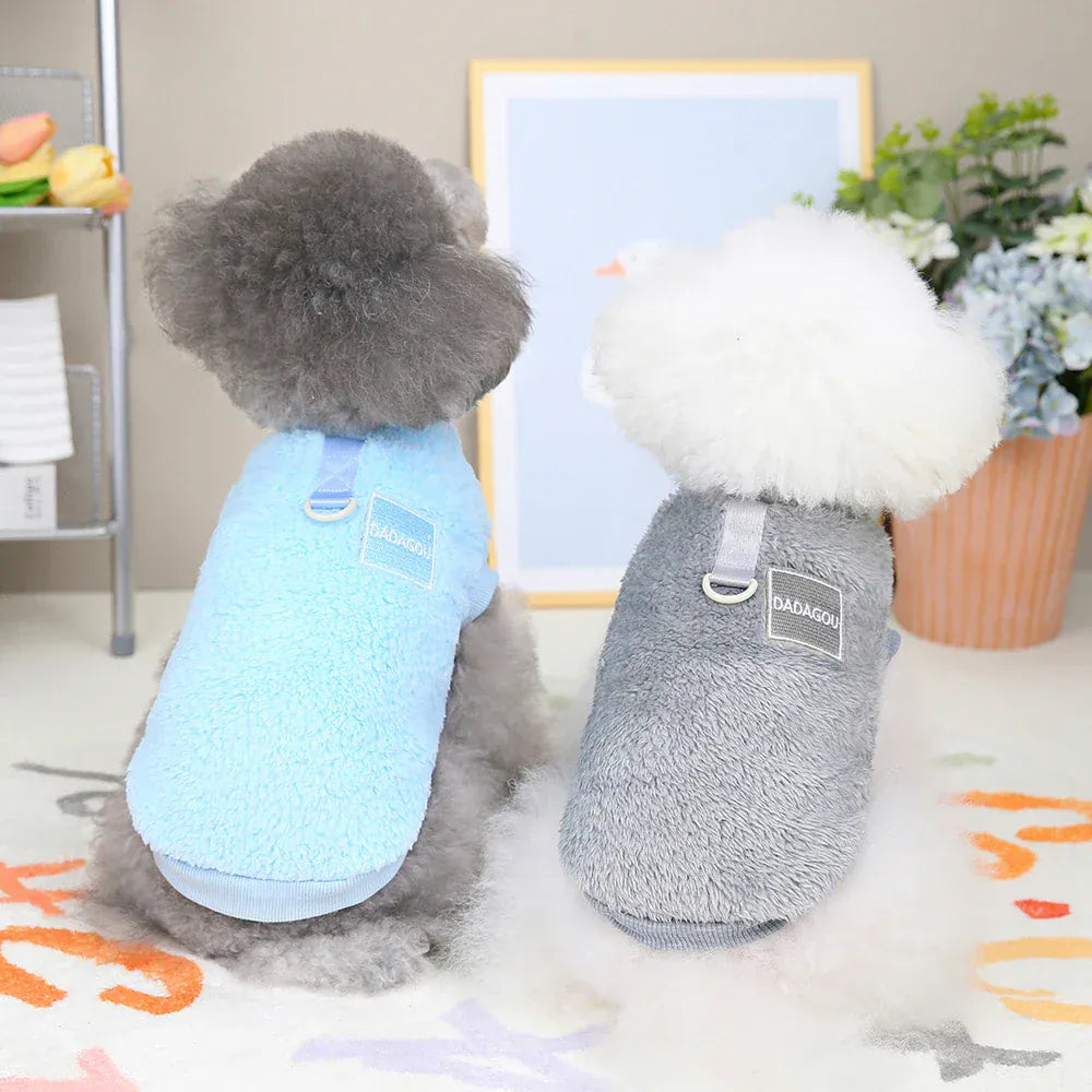Coral Fleece Pet Vest - Soft Warm Sweater for Small Breeds & Cats