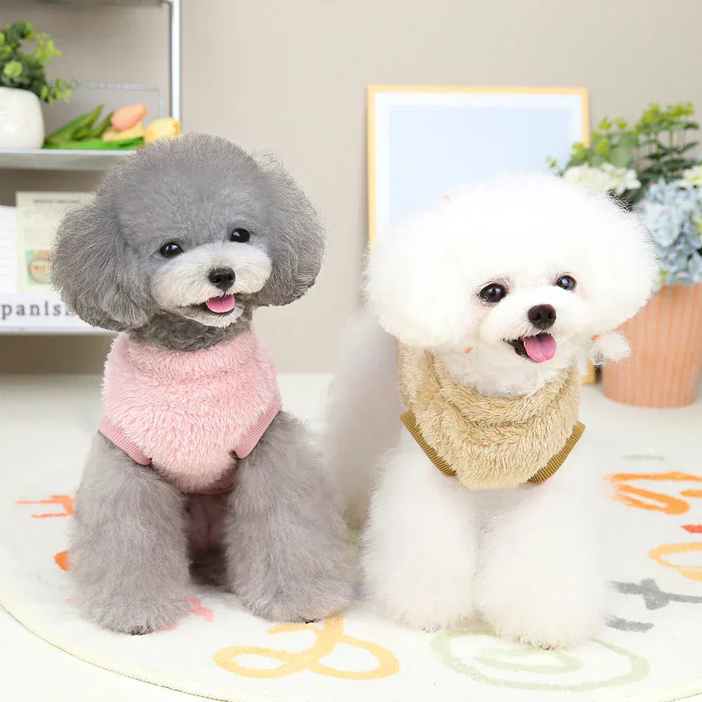 Coral Fleece Pet Vest - Soft Warm Sweater for Small Breeds & Cats