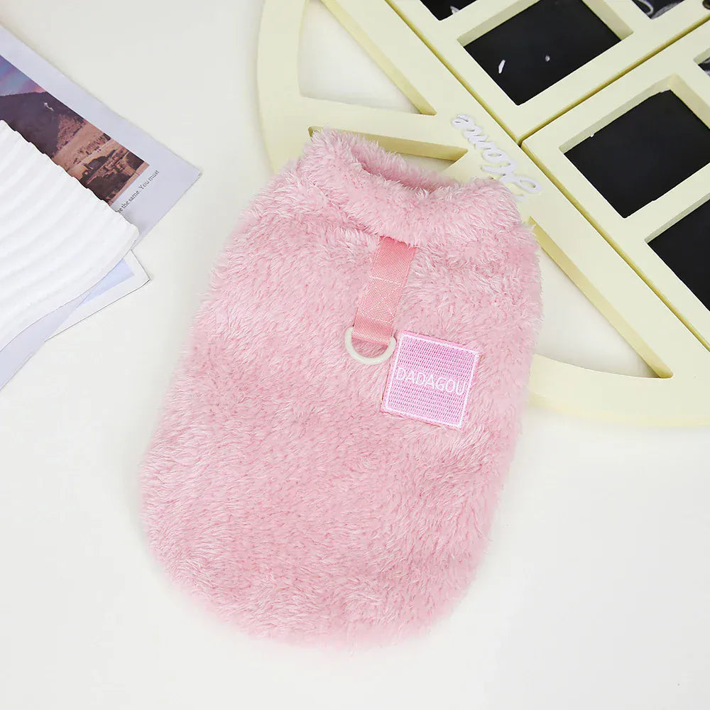 Coral Fleece Pet Vest - Soft Warm Sweater for Small Breeds & Cats