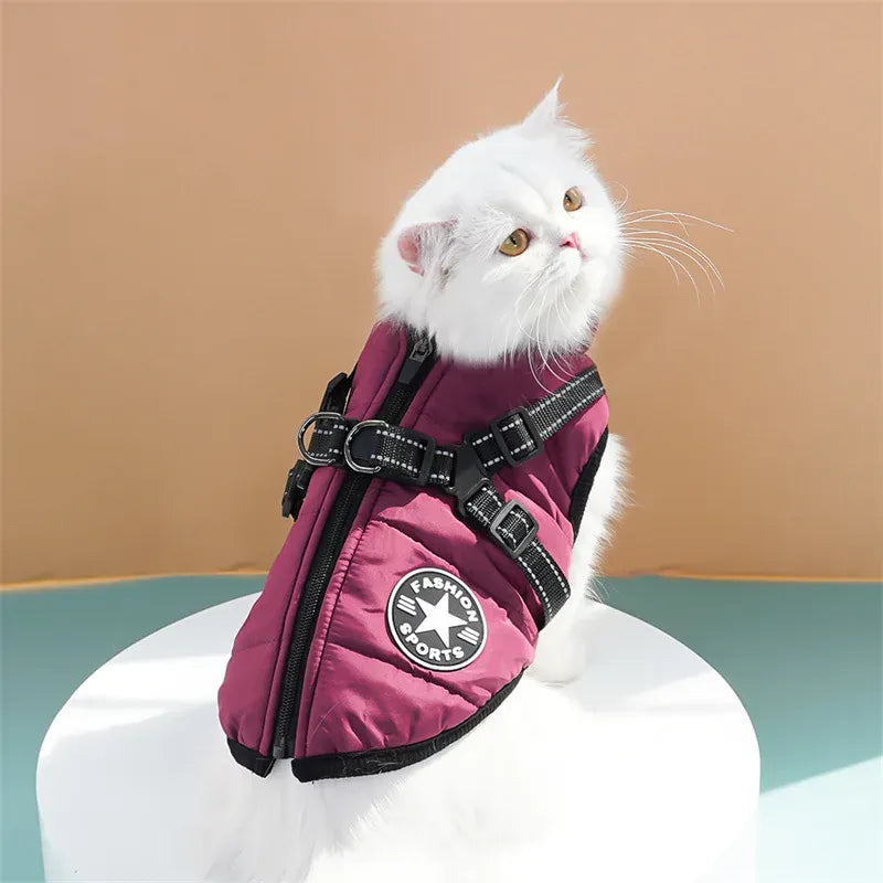 Cotton Pet Chest & Back Vest - Thick Warm Winter Coat for Dogs & Cats